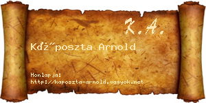 Káposzta Arnold névjegykártya